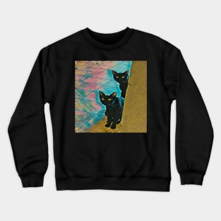 TWO CATS BLACK Crewneck Sweatshirt